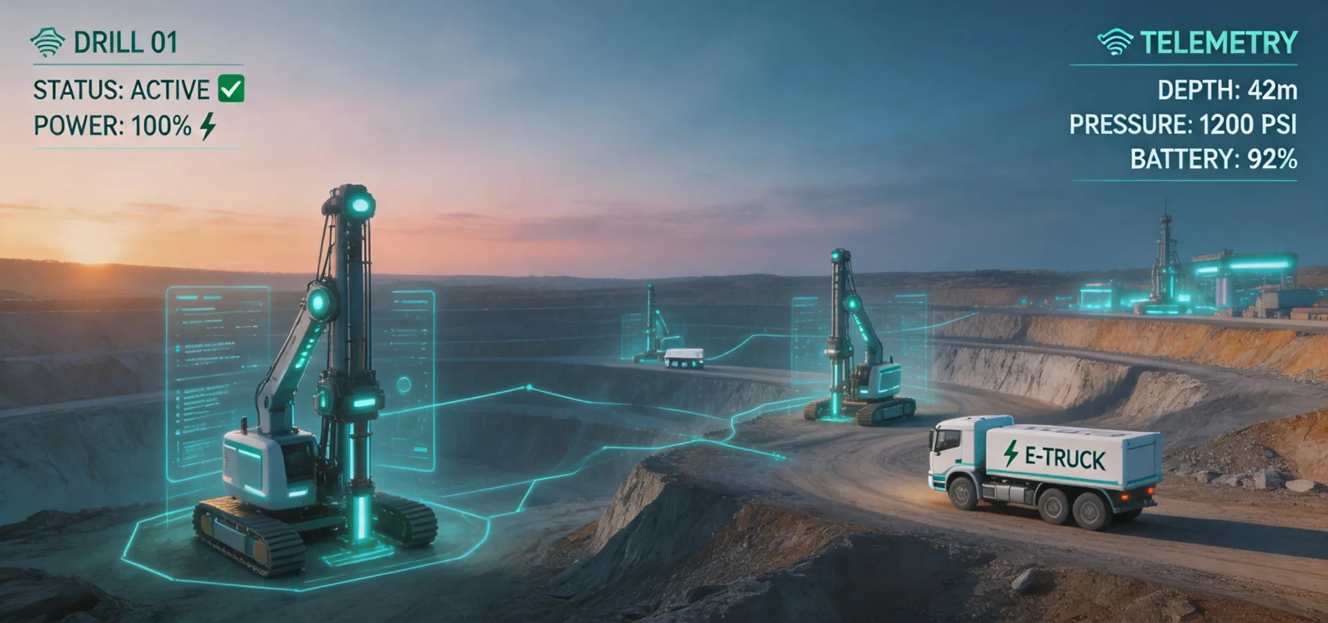 Autonomous drilling rigs in a modern mine