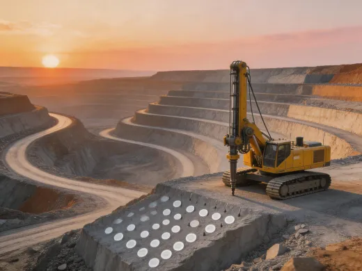 Open pit bench drilling