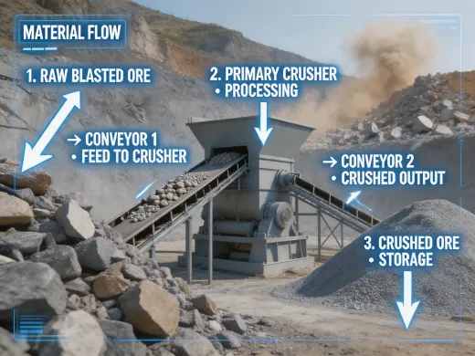 Material flow after drilling